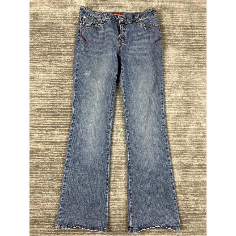 Americana Blues Jeans Women 15 Blue Bootcut Mid Rise Embroidered Stretch Denim